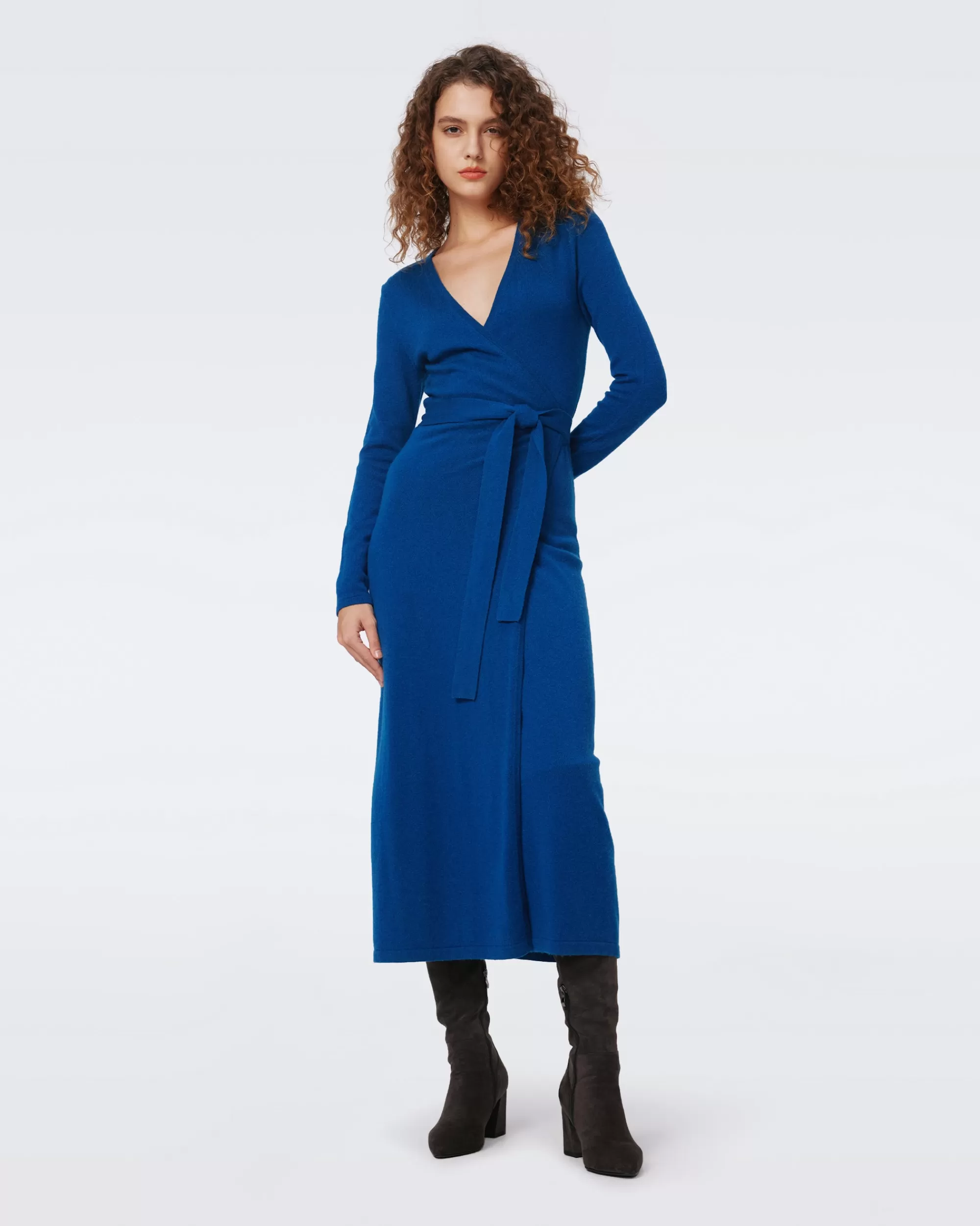 Cheap Astrid Wool-Cashmere Wrap Dress Midi Dresses | Knit Dresses