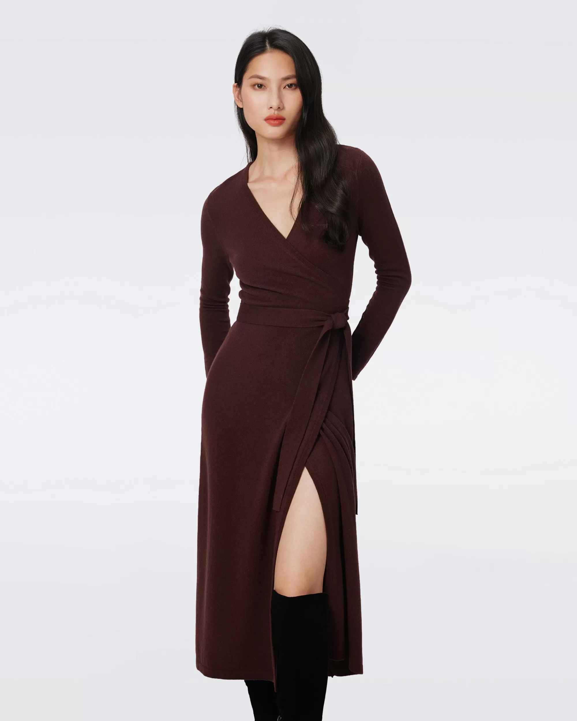 Fashion Astrid Wool-Cashmere Wrap Dress Midi Dresses | Knit Dresses