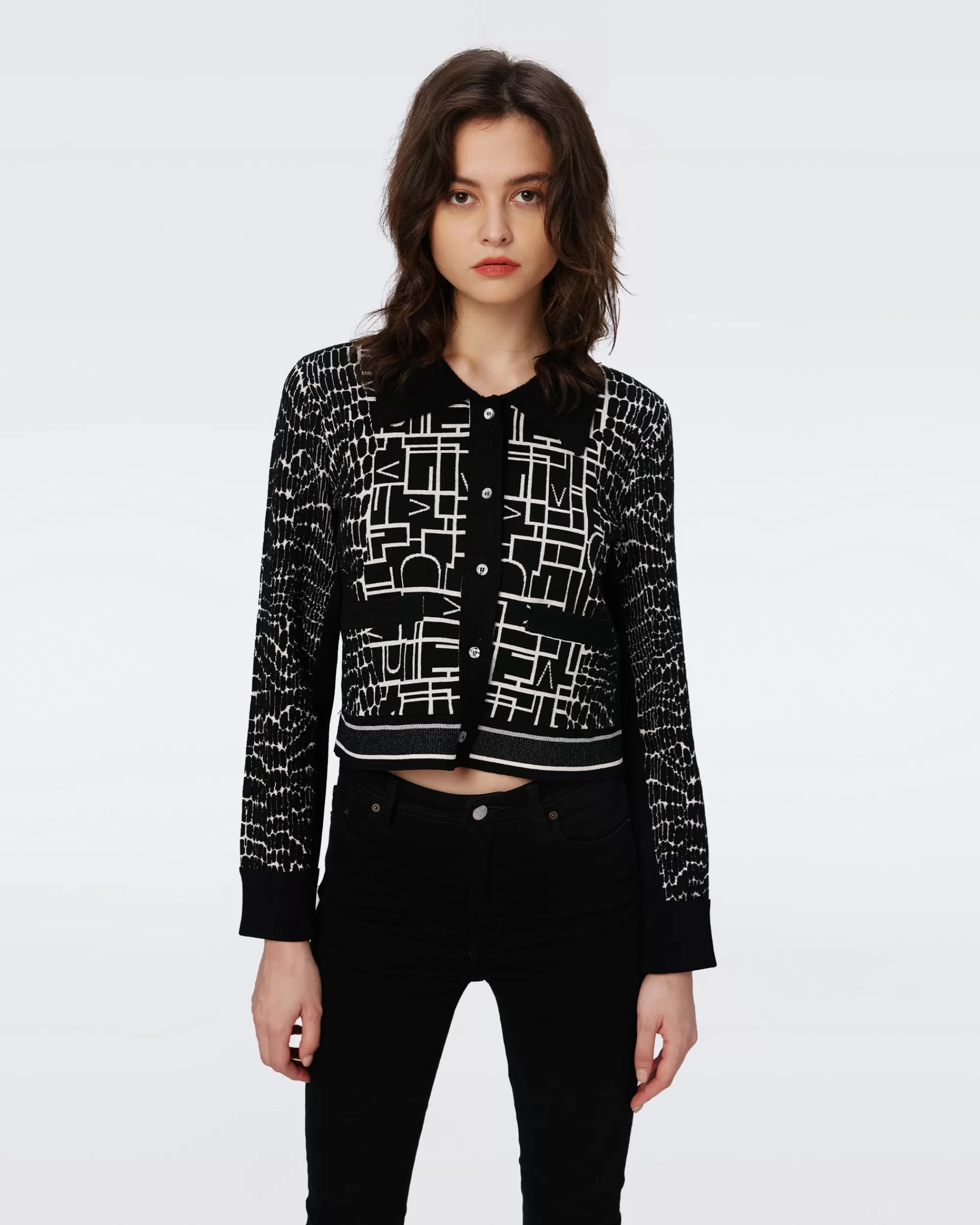 Outlet Riva Knit Jacquard Cardigan Sweaters & Knits | Wrap 50