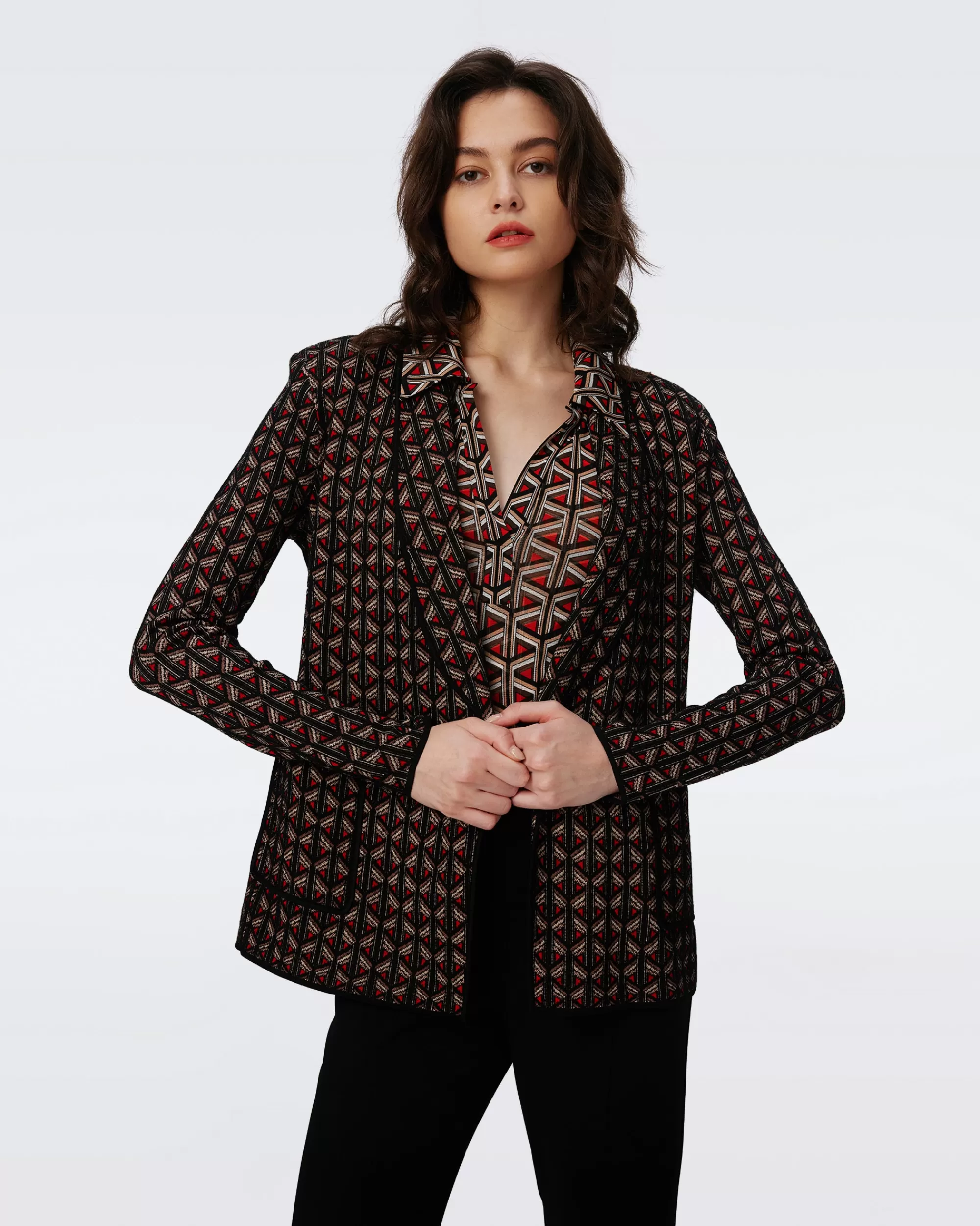 Clearance Trillian Knit Jacquard Jacket Jackets & Coats